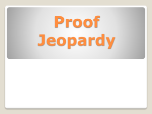 Proof Jeopardy - Greer Middle College || Building the Future