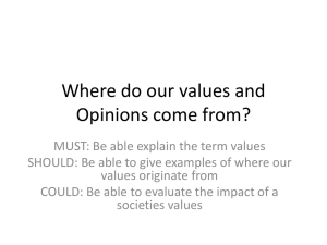 Where do our values and Opinions come from?