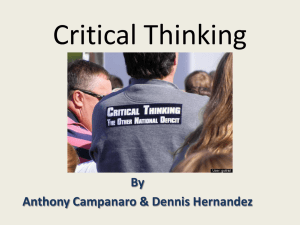 Final Critical Thinking for USF
