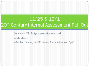 2014 Internal Assessment Info