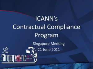 Singapore-2011-Compliance - ICANN Registrar Stakeholder