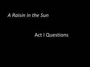 A Raisin in the Sun Act I Questions