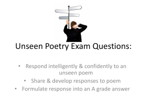 Unseen Poetry Exam Questions 2012