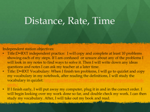 Distance, Rate, Time - Ms. Martinez Math Class Website