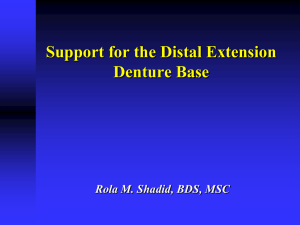 Support for the Distal Extension Denture Base
