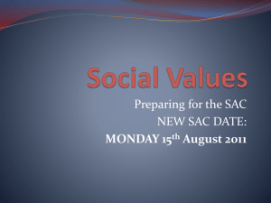 Social Values SAC prep