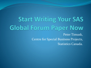 Time To Start Writing Your SAS Global Forum Paper