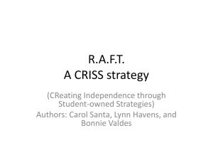 R.A.F.T. A CRISS strategy