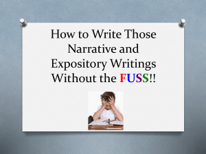 How to Write Those Narrative and Expository Writings Without the