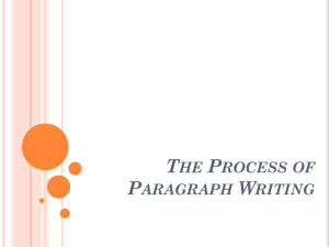 Process of Paragraph Writing