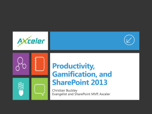 Productivity, Gamification, and SharePoint 2013