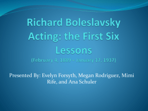 Richard Boleslavsky Acting: the First Six Lessons (February 4, 1889