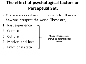 3b The effect of psychological factors on Perceptual Set chp 3
