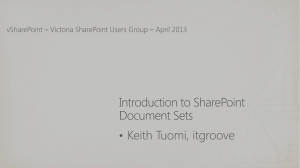 vSharePoint April 2013 – SharePoint Document Sets