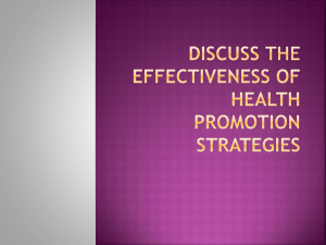 Discuss the effectiveness of health promotion strategies