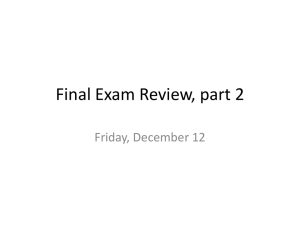 Final Exam Review Part 2