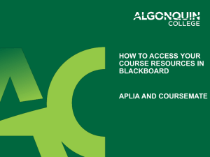 Aplia and CourseMate Information for Instructors (ppt)
