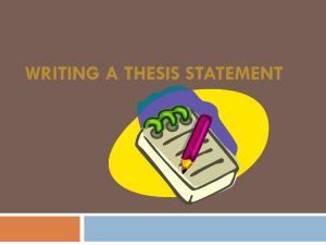Writing a Thesis Statement