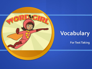 Test taking vocabulary-Word girl powerpoint