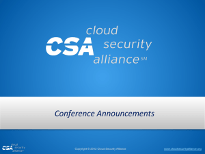 - Cloud Security Alliance