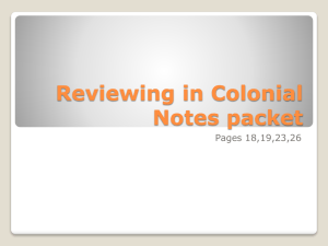 Reviewing in Colonial Notes packet