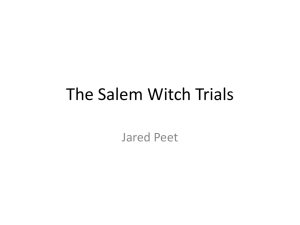 Class 9 - PPT - The Salem Witch Trials