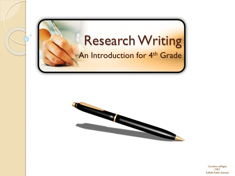 Research Writing Suffolk Public Schools
