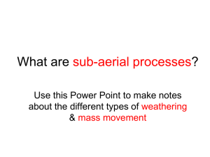 Yr12-Coasts-Lesson 4-What are sub aerial processes-Hmwk