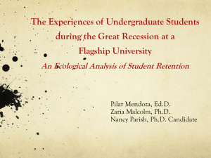 The Effect of the Great Recession on Undergraduate Students