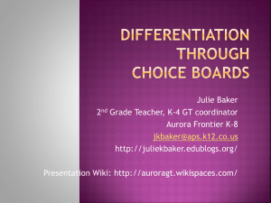What are choice boards? - AuroraGT