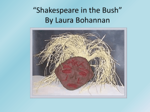 Shakespeare in the Bush Power Point Presentation