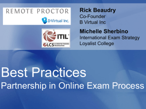 Best Practices Partnership in Online Exam Process