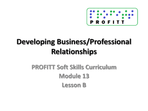 Developing Business/Professional Relationships