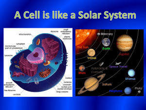 A Cell is like a Solar System Nucleus/Sun