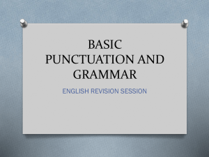 Basic Punctuation and Grammar - Sprowston Community High School