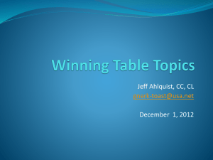 Winning Table Topics - Toastmasters District 57