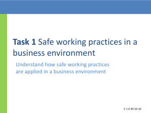 Task 1 Safe working practices in a business environment