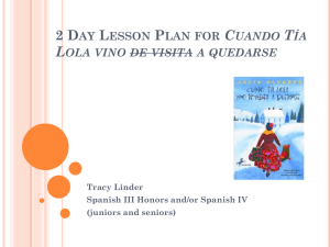 2 Day Lesson Plan for Cuando Tía Lola Vino de Visita