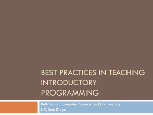 Best practices in teaching introductory programming