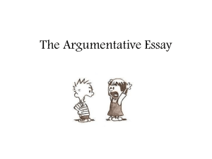 Arguemntative essay