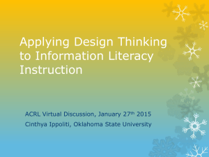 Design thinking basics University of Maryland instructional context