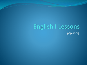English I Lessons - Montgomery County Schools
