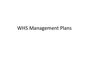 WHS Management Plans