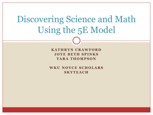 Discovering Science and Math Using the 5E Model (ppt)