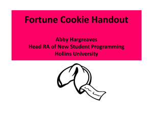 Fortune Cookie Handout Abby Hargreaves Head RA of