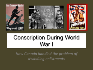 Conscription During World War I