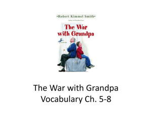 The War with Grandpa Vocabulary Ch. 5-8