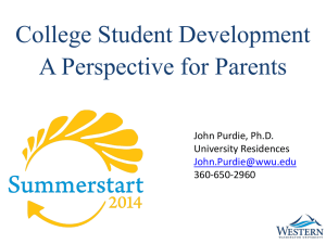 Student Development Presentation - New Student Services / Family