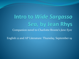 Intro to Wide Sargasso Sea, by Jean Rhys