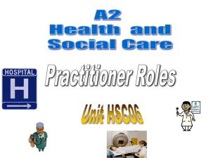 HSC 06 Practitioner roles